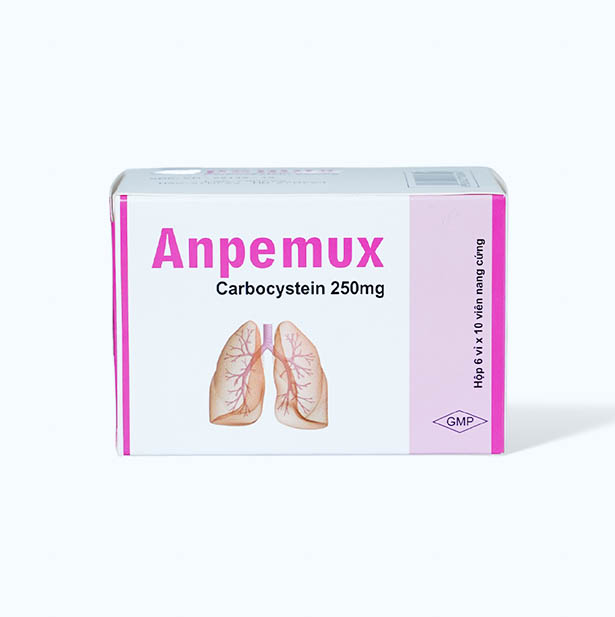 Viên nang Anpemux 250mg tiêu nhầy, loãng đàm, giảm ho (6 vỉ x 10 viên)