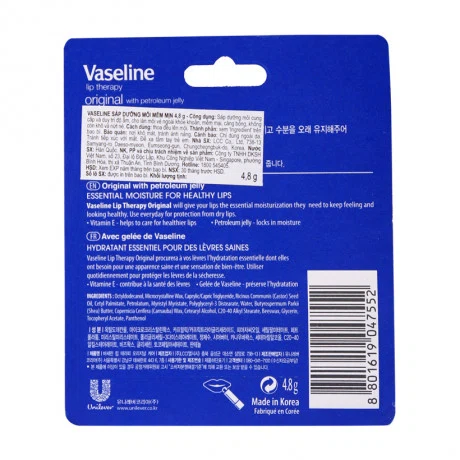 Son Dưỡng Môi VASELINE Lip Therapy Original Mềm Mịn (Thỏi 4.8g)