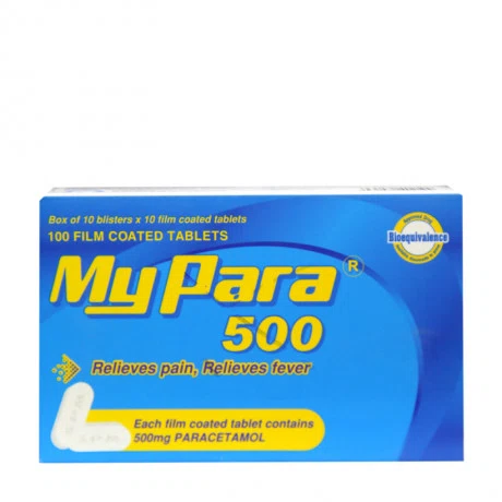 Viên nén Mypara 500mg điều trị các chứng đau và sốt từ nhẹ đến vừa (10 vỉ x 10 viên)