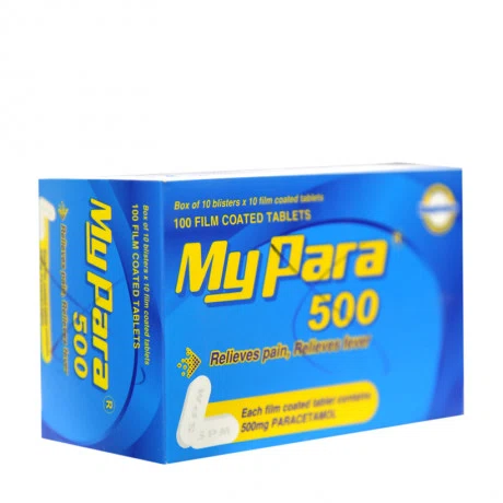 Viên nén Mypara 500mg điều trị các chứng đau và sốt từ nhẹ đến vừa (10 vỉ x 10 viên)