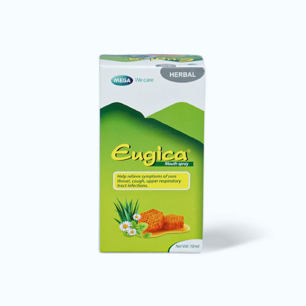 Xịt họng thảo dược Eugica hỗ trợ giảm ho, đau rát họng (Chai 10ml)