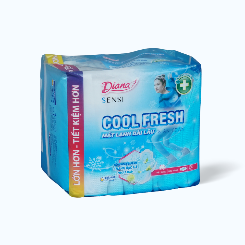 Băng vệ sinh siêu mỏng mát lạnh Diana Sensi Cool Fresh (Gói 20 miếng)