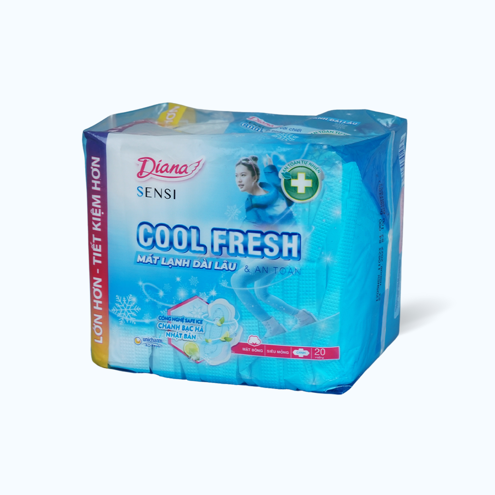 Băng vệ sinh siêu mỏng mát lạnh Diana Sensi Cool Fresh (Gói 20 miếng)