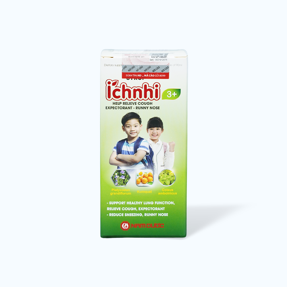 Siro Ích Nhi 3+ hỗ trợ giảm ho, long đờm (Chai 90ml)