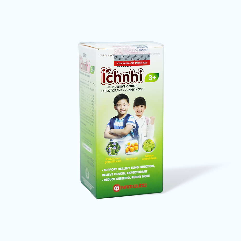 Siro Ích Nhi 3+ hỗ trợ giảm ho, long đờm (Chai 90ml)