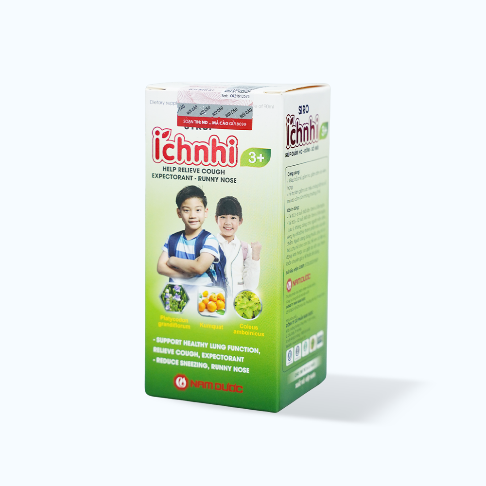 Siro Ích Nhi 3+ hỗ trợ giảm ho, long đờm (Chai 90ml)