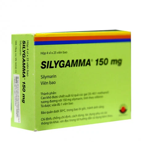 Viên nén Silygamma 150mg điều trị viêm gan, xơ gan (4 vỉ x 25 viên)