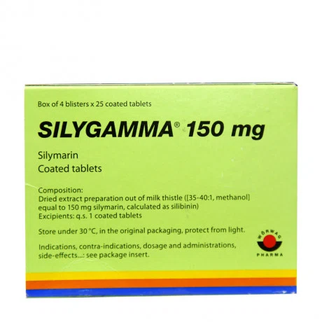 Viên nén Silygamma 150mg điều trị viêm gan, xơ gan (4 vỉ x 25 viên)