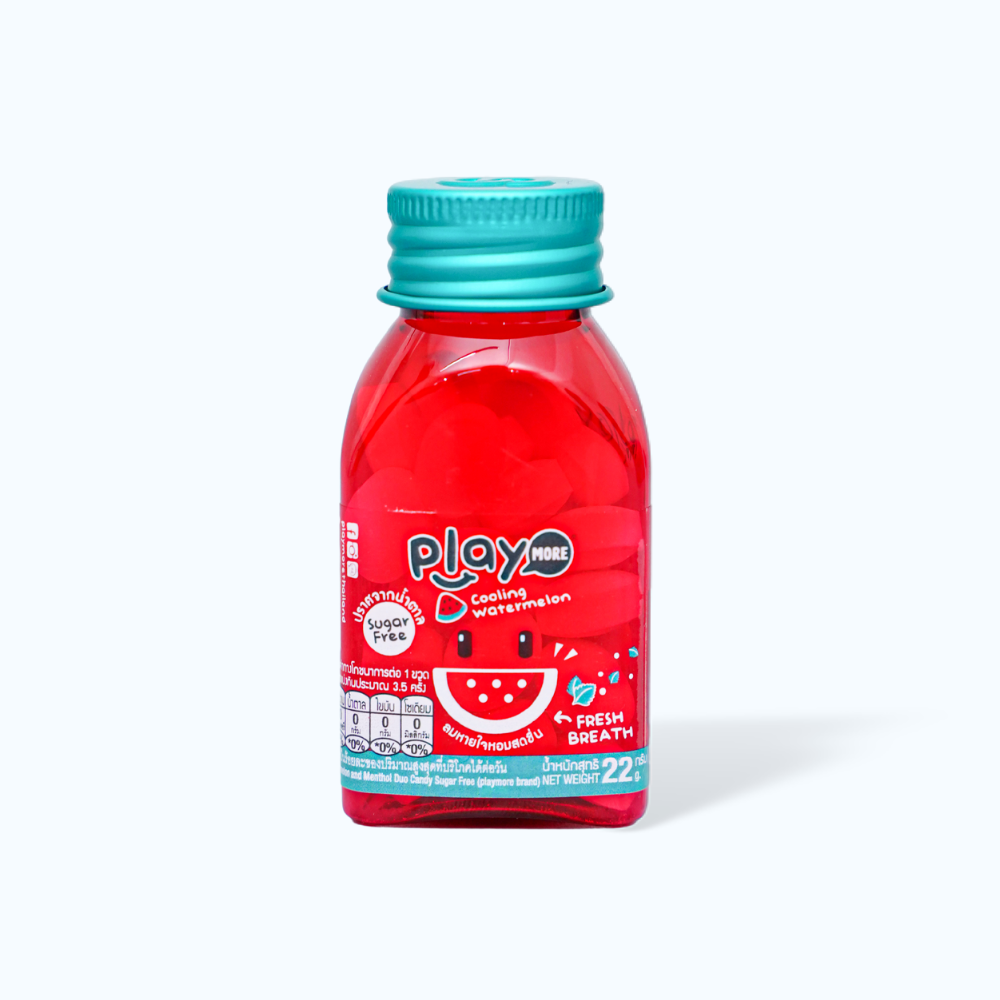 Kẹo ngậm vị dưa hấu PLAYMORE giảm tình trạng hôi miệng hủ (22g)