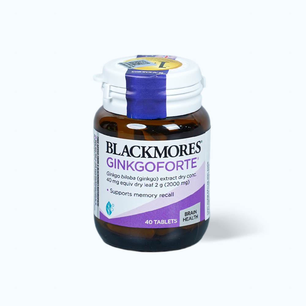 Viên uống Blackmores Ginkgoforte giúp hỗ trợ trí não, cải thiện trí nhớ (Hộp 40 viên)