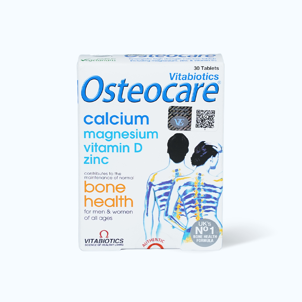 Viên uống Vitabiotics Osteocare hỗ trợ xương khớp, bổ sung canxi cho xương (Hộp 30 viên)