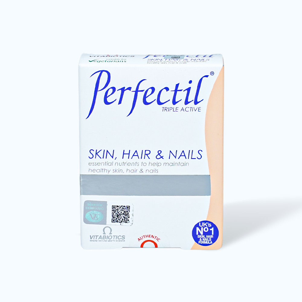 Viên uống Vitabiotics Perfectil hỗ trợ chăm sóc da, tóc, móng (Hộp 30 viên)