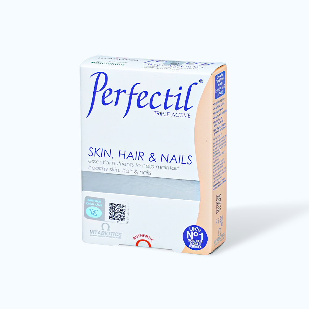 Viên uống Vitabiotics Perfectil hỗ trợ chăm sóc da, tóc, móng (Hộp 30 viên)