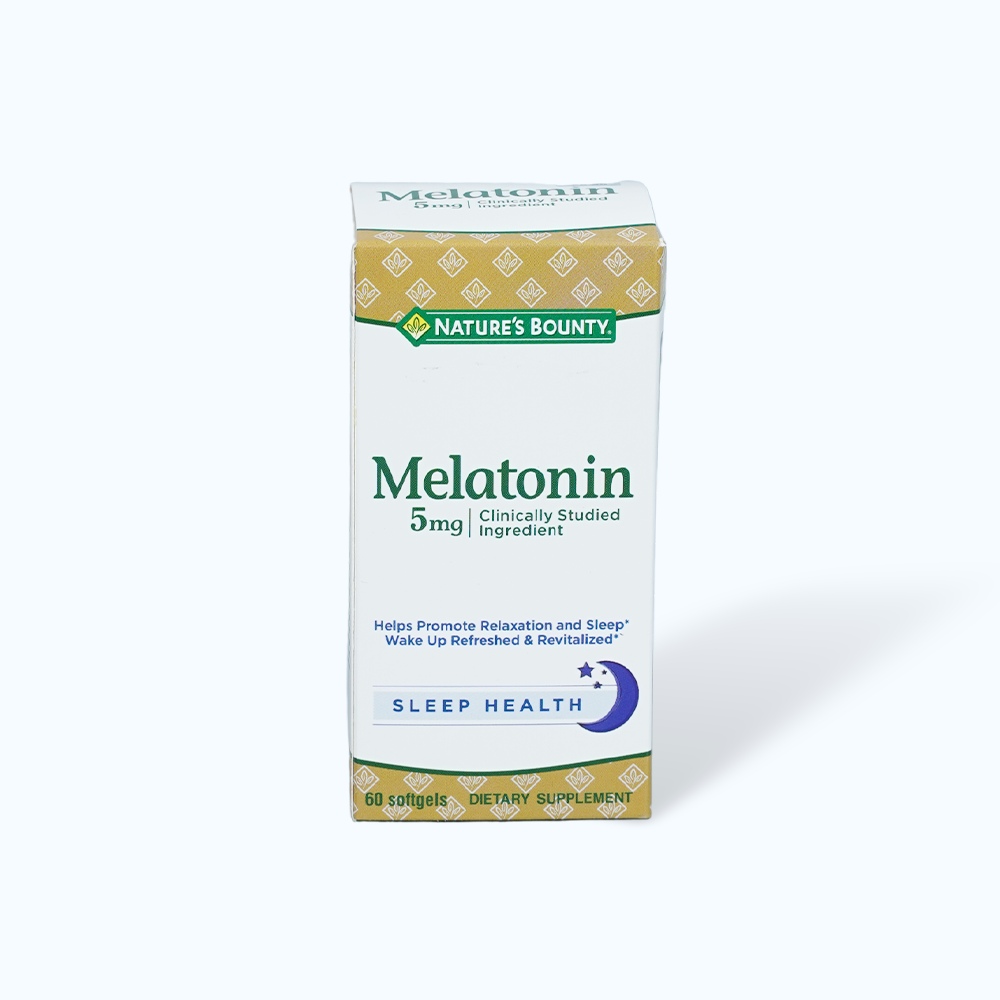 Viên uống Natures Bounty Melatonin hỗ trợ điều hòa giấc ngủ, giảm căng thẳng(Hộp 60 viên)