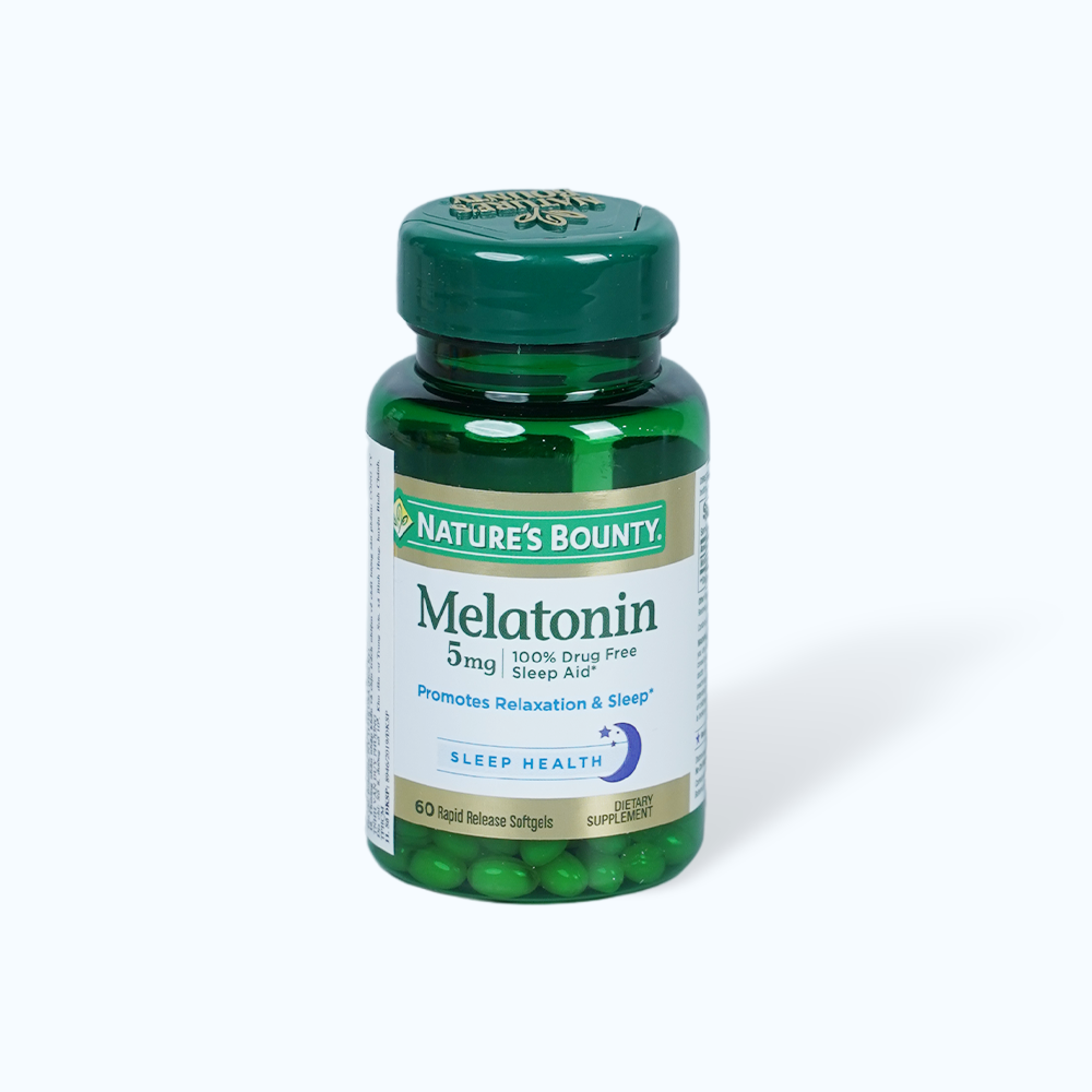 Viên uống Natures Bounty Melatonin hỗ trợ điều hòa giấc ngủ, giảm căng thẳng(Hộp 60 viên)