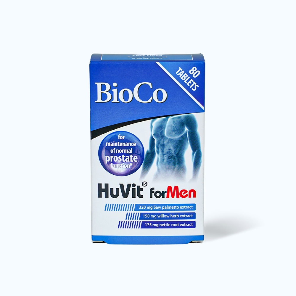 Viên uống Bioco Huvit for Men giúp duy trì chức năng tuyến tiền liệt  (Hộp 80 viên)