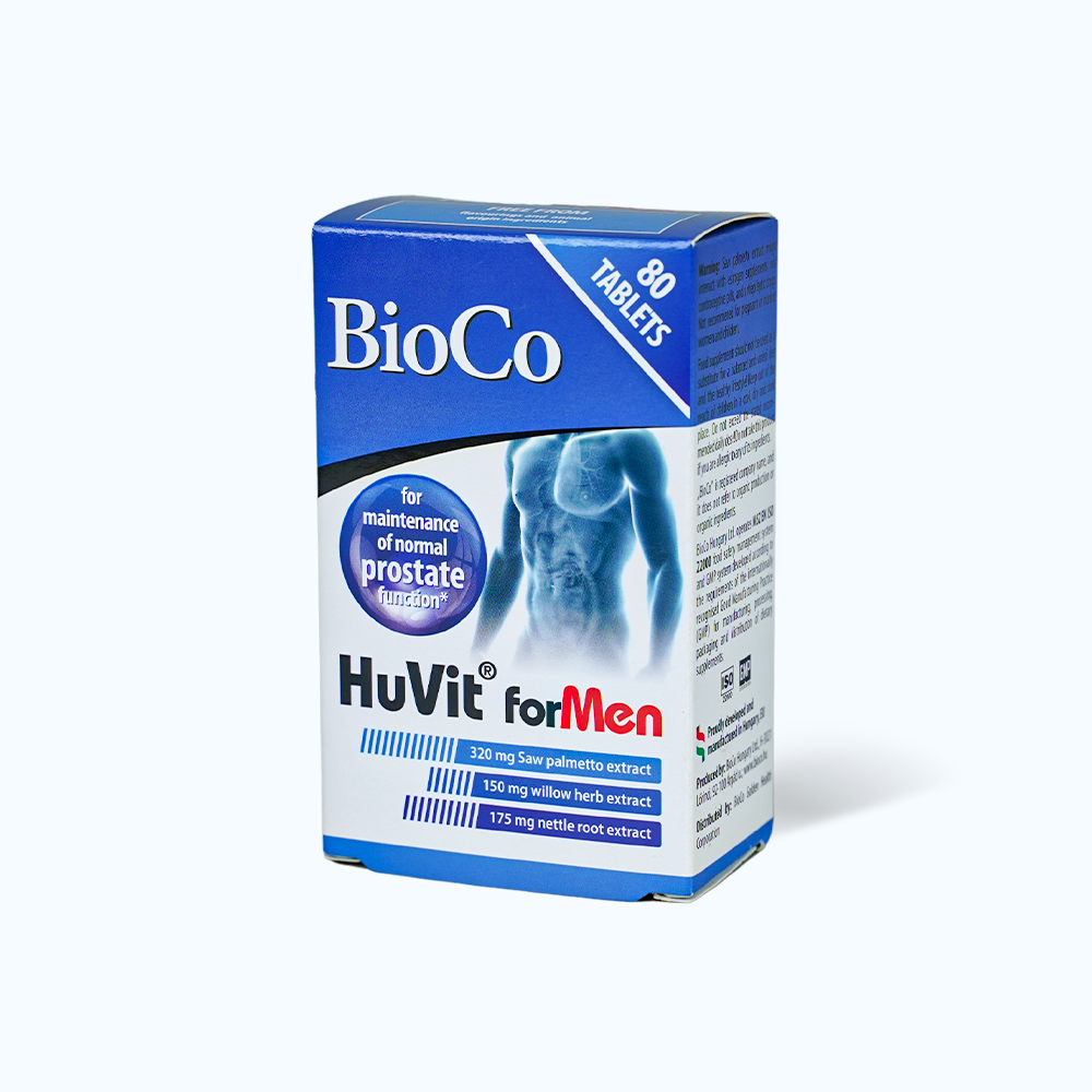 Viên uống Bioco Huvit for Men giúp duy trì chức năng tuyến tiền liệt  (Hộp 80 viên)