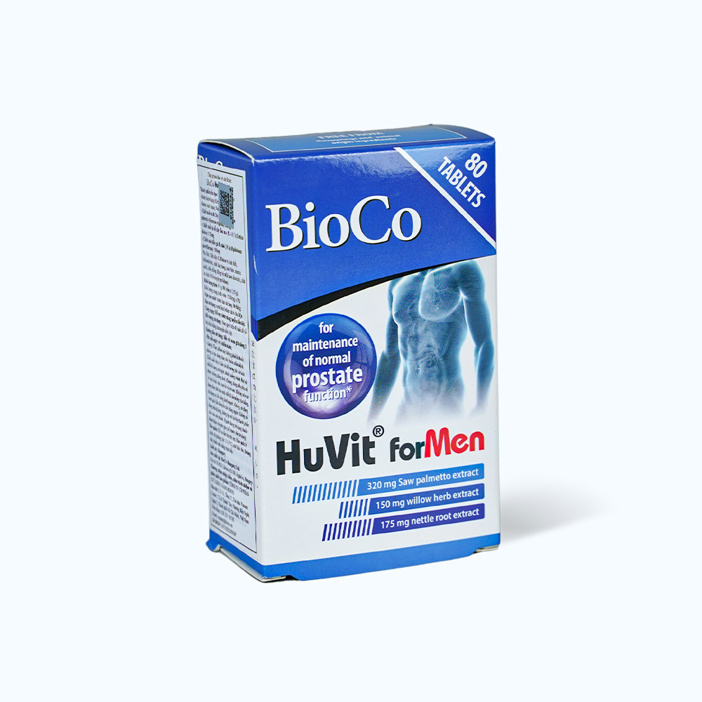 Viên uống Bioco Huvit for Men giúp duy trì chức năng tuyến tiền liệt  (Hộp 80 viên)