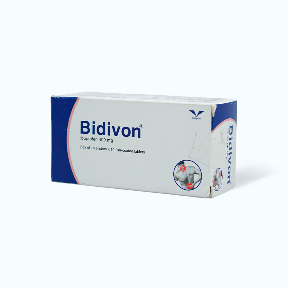 Viên nén Bidivon 400mg giảm đau, hạ sốt, chống viêm (10 vỉ x 10 viên)