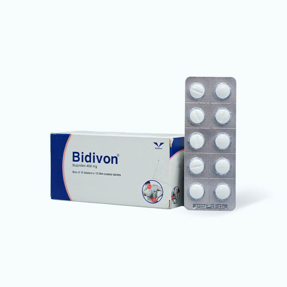 Viên nén Bidivon 400mg giảm đau, hạ sốt, chống viêm (10 vỉ x 10 viên)