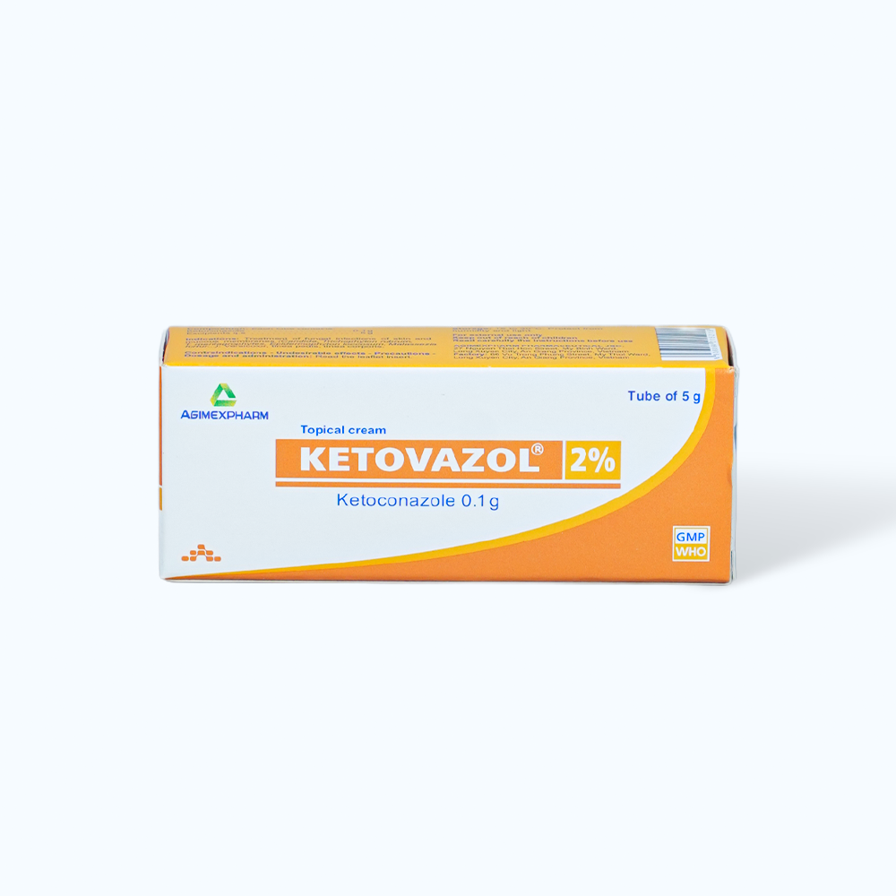 Thuốc dùng ngoài Ketovazol 2% điều trị nhiễm nấm ngoài da (tuýp 5g)