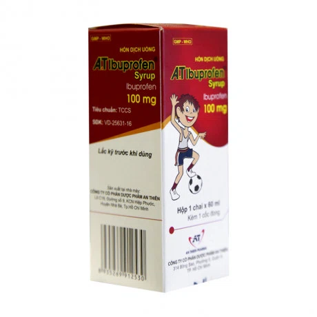 Hỗn dịch uống A.T Ibuprofen An Thiên giảm đau, hạ sốt, chống viêm (chai 60ml)