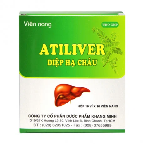 Viên nang Atiliver Diệp hạ châu hạ men gan, tăng cường chức năng gan, bổ gan (10 vỉ x 10 viên)