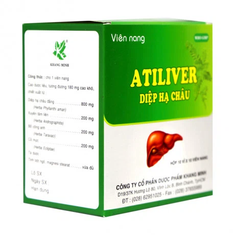 Viên nang Atiliver Diệp hạ châu hạ men gan, tăng cường chức năng gan, bổ gan (10 vỉ x 10 viên)