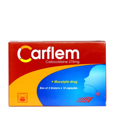 Viên nang Carflem 375mg tiêu nhầy, loãng đàm, giảm ho (3 vỉ x 10 viên)