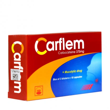 Viên nang Carflem 375mg tiêu nhầy, loãng đàm, giảm ho (3 vỉ x 10 viên)