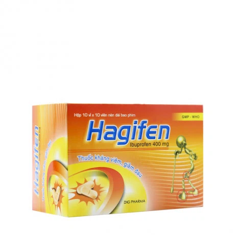 Viên nén Hagifen 400mg giảm đau và kháng viêm (10 vỉ x 10 viên)