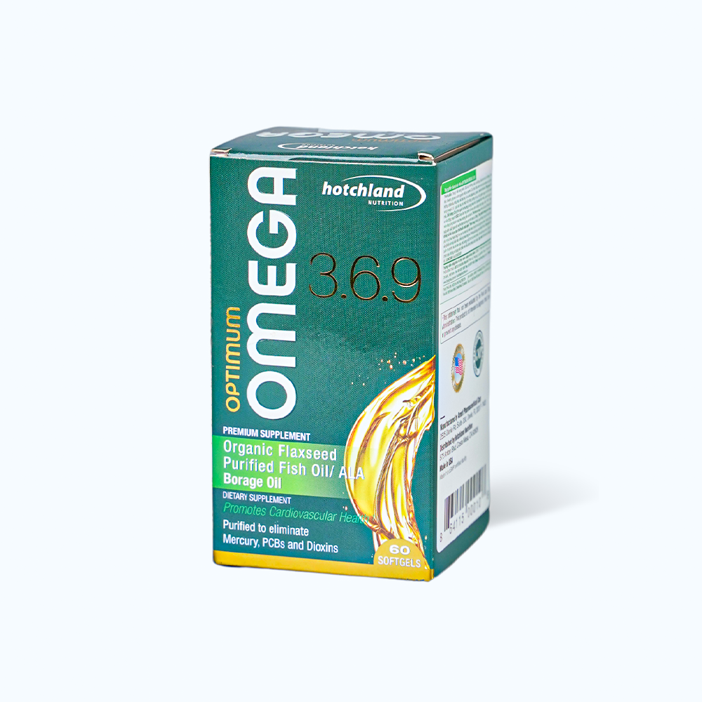 Viên uống Hotchland - Optimum Omega 3.6.9 giúp bổ não, bổ mắt (Hộp 60 viên)