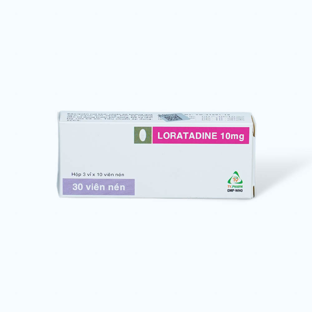 Loratadine 10mg viêm mũi dị ứng và mày đay (3 vỉ x 10 viên)