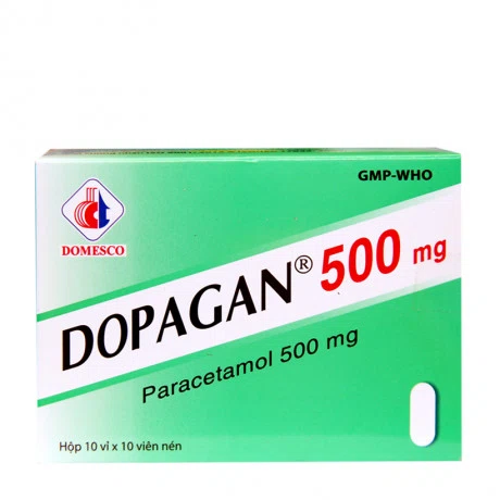 Viên nén Dopagan 500mg giảm đau từ nhẹ đến vừa và hạ sốt (10 vỉ x 10 viên)