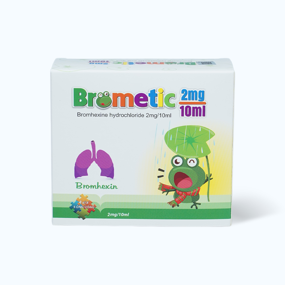 Thuốc Brometic 2mg/10ml giúp tiêu đờm bệnh phế quản (4 vỉ x 5 ống)
