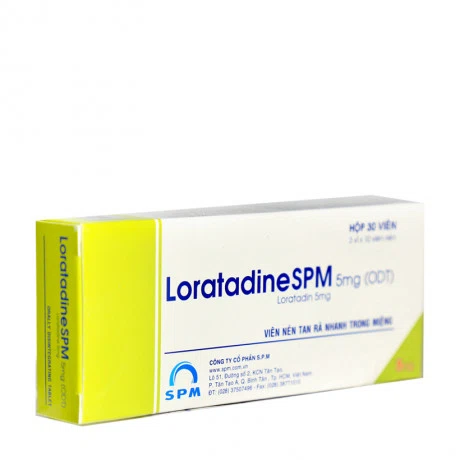 Viên nén Loratadine SPM 5mg (ODT) trị viêm mũi dị ứng, mày đay, ngứa (3 vỉ x 10 viên)