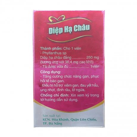 Viên nén bao đường Diệp hạ châu 250mg hạ men gan, tăng cường chức năng gan, bổ gan (chai 90 viên)