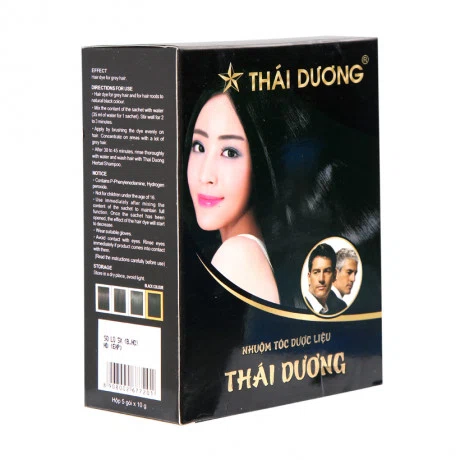 Dầu Gội Dược Liệu THÁI DƯƠNG Giúp Đen Tóc (Hộp 5 gói)