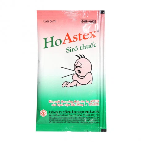 Siro thuốc HoAstex 5ml điều trị viêm đường hô hấp , giảm ho, giảm đau họng (30 gói x 5ml)