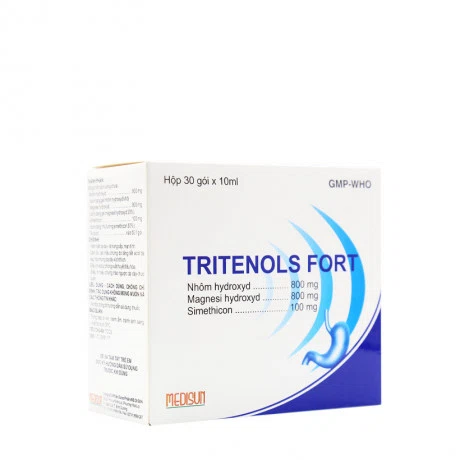 Hỗn dịch uống Tritenols Fort điều trị viêm loét dạ dày tá tràng (30 gói x 10ml)