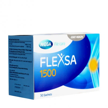 Bột pha uống Flexsa 1500 giảm triệu chứng viêm khớp gối nhẹ và trung bình (30 gói x 3,7g)