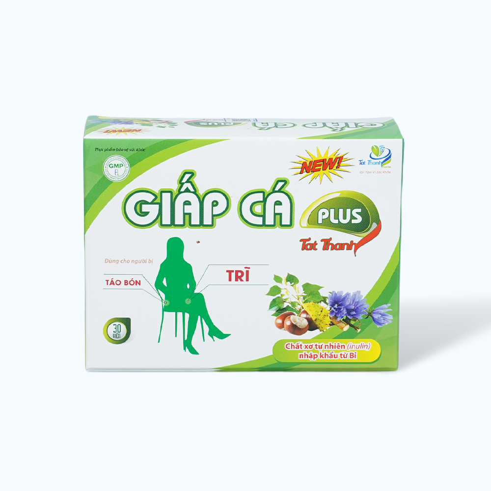 Viên uống Giấp Cá Plus hỗ trợ nhuận tràng, giảm các triệu chứng của bệnh trĩ  (Hộp 3 vỉ x 10 viên)