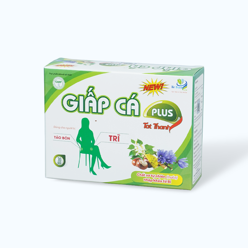 Viên uống Giấp Cá Plus hỗ trợ nhuận tràng, giảm các triệu chứng của bệnh trĩ  (Hộp 3 vỉ x 10 viên)