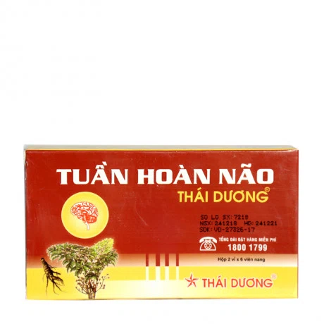 Viên nang Tuần Hoàn Não Thái Dương giảm triệu chứng thiểu năng tuần hoàn não (2 vỉ x 6 viên)