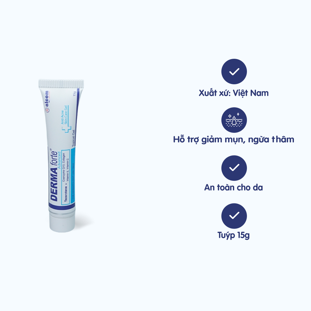 Kem DERMA FORTE hỗ trợ giảm mụn và hỗ trợ làm mờ sẹo  (Tuýp 15g)