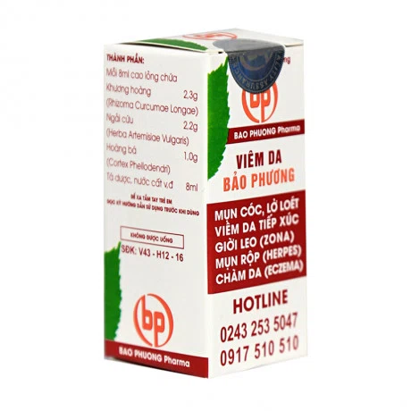 Cao lỏng Viêm da bảo phương trị viêm da, mụn cóc, giời leo (chai 80ml)