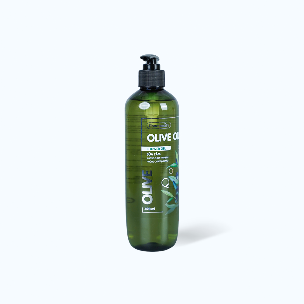 Sữa tắm dưỡng ẩm Olive Oil  Pharmacity Olive Oil Shower Gel (Chai 490ml)