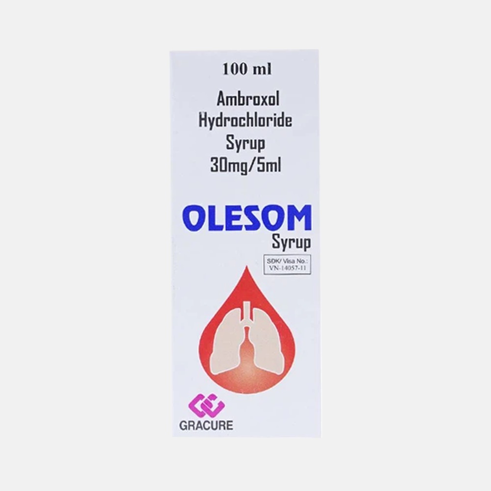 Siro Olesom 30mg/5ml trị bệnh đường hô hấp, viêm phế quản mãn, hen phế quản (chai 100ml)