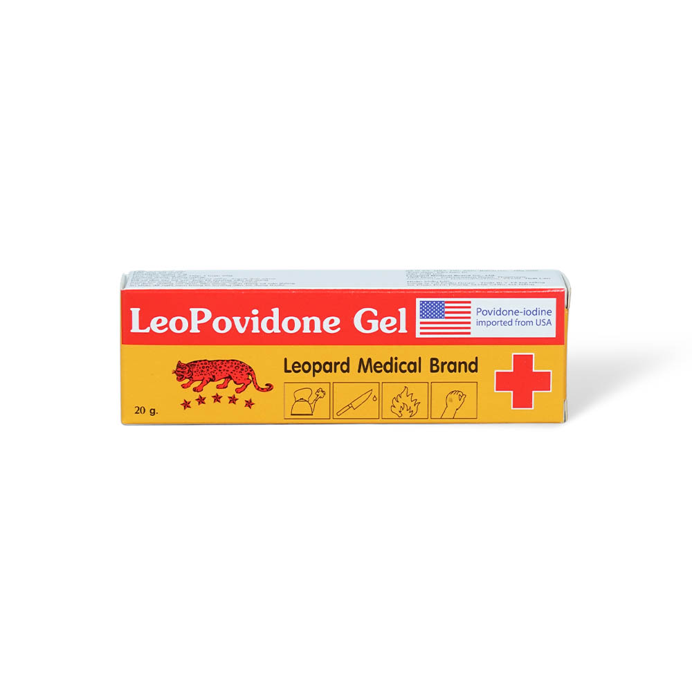 Gel LeoPovidone Leopard sát khuẩn các vết thương nhỏ, vết bỏng, ngừa nhiễm nấm, virus (tuýp 20g)