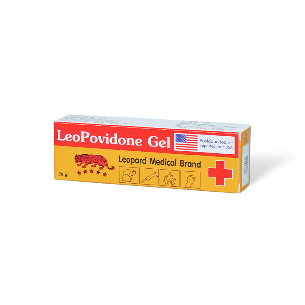 Gel LeoPovidone Leopard sát khuẩn các vết thương nhỏ, vết bỏng, ngừa nhiễm nấm, virus (tuýp 20g)